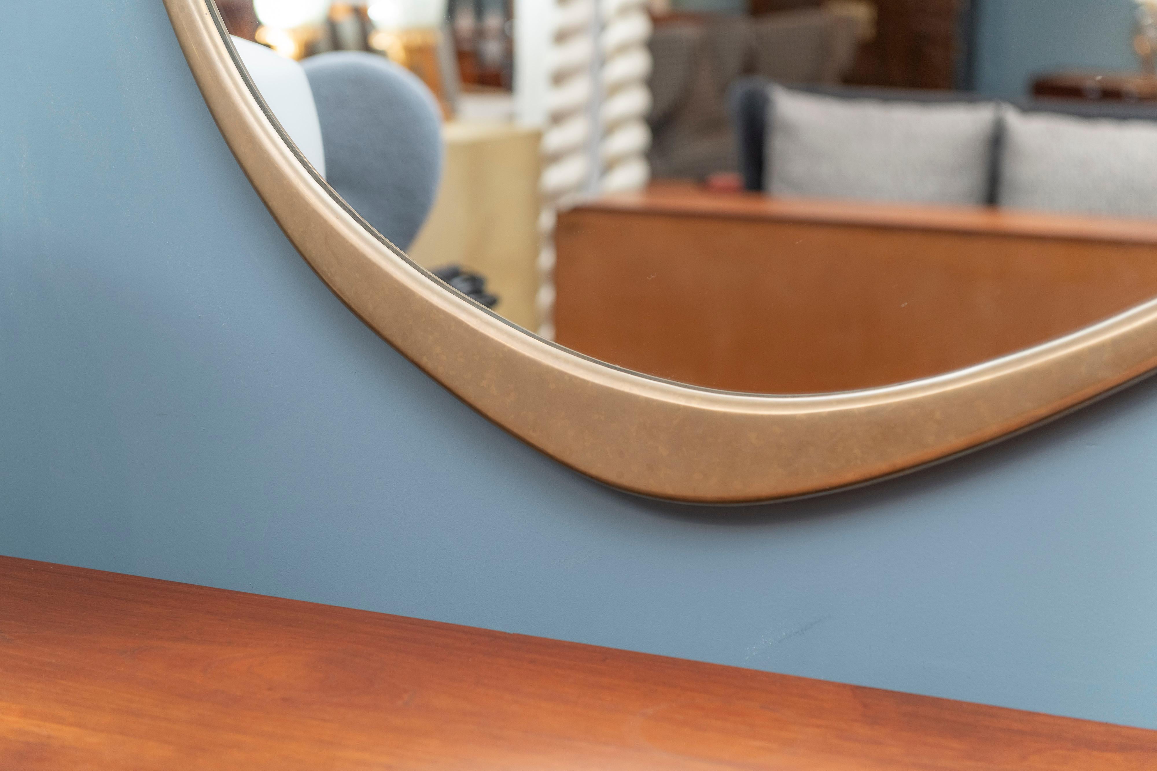 American A.Cepa Bronze Patinated Large Wall Mirror