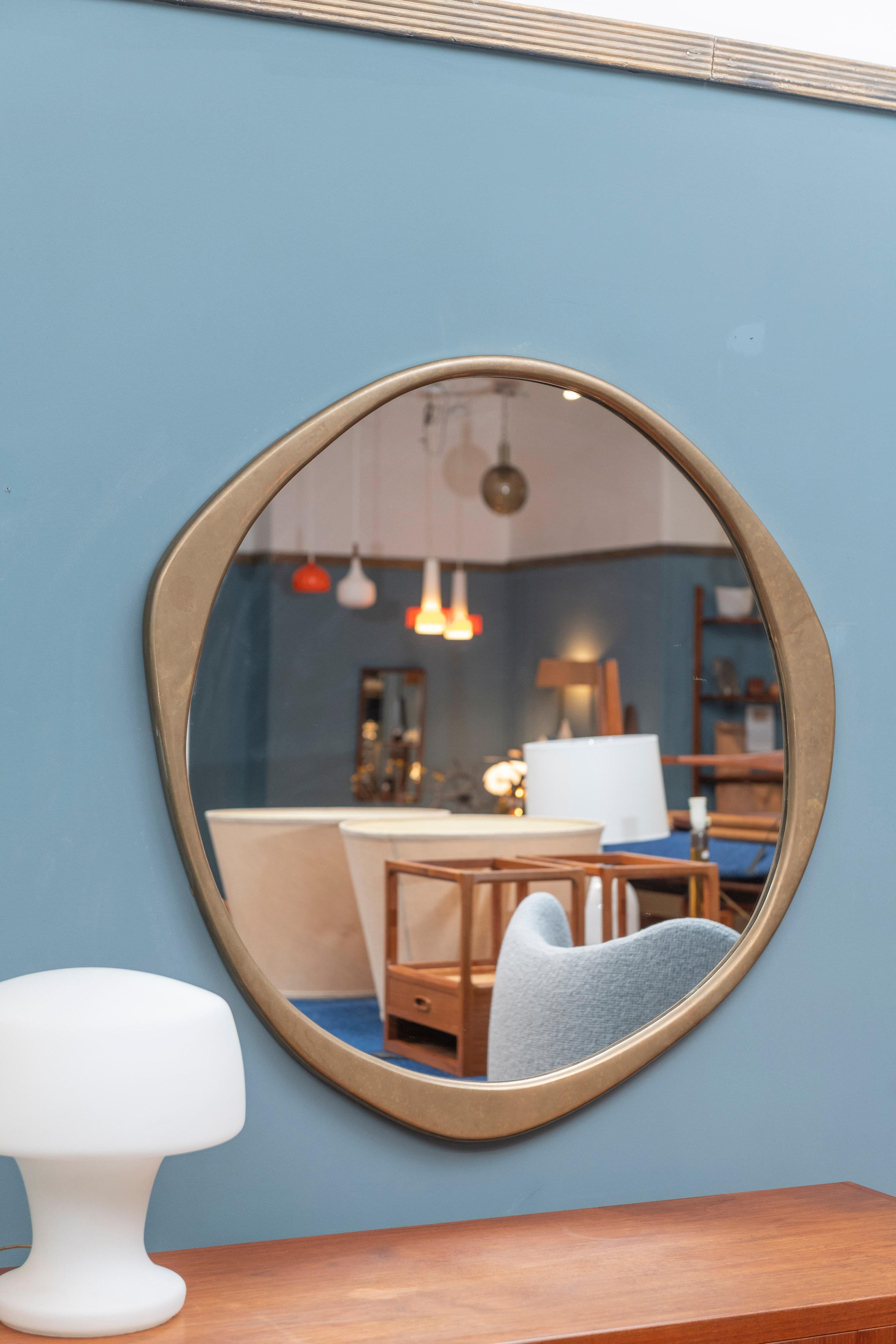 A.Cepa Bronze Patinated Large Wall Mirror In Good Condition In San Francisco, CA