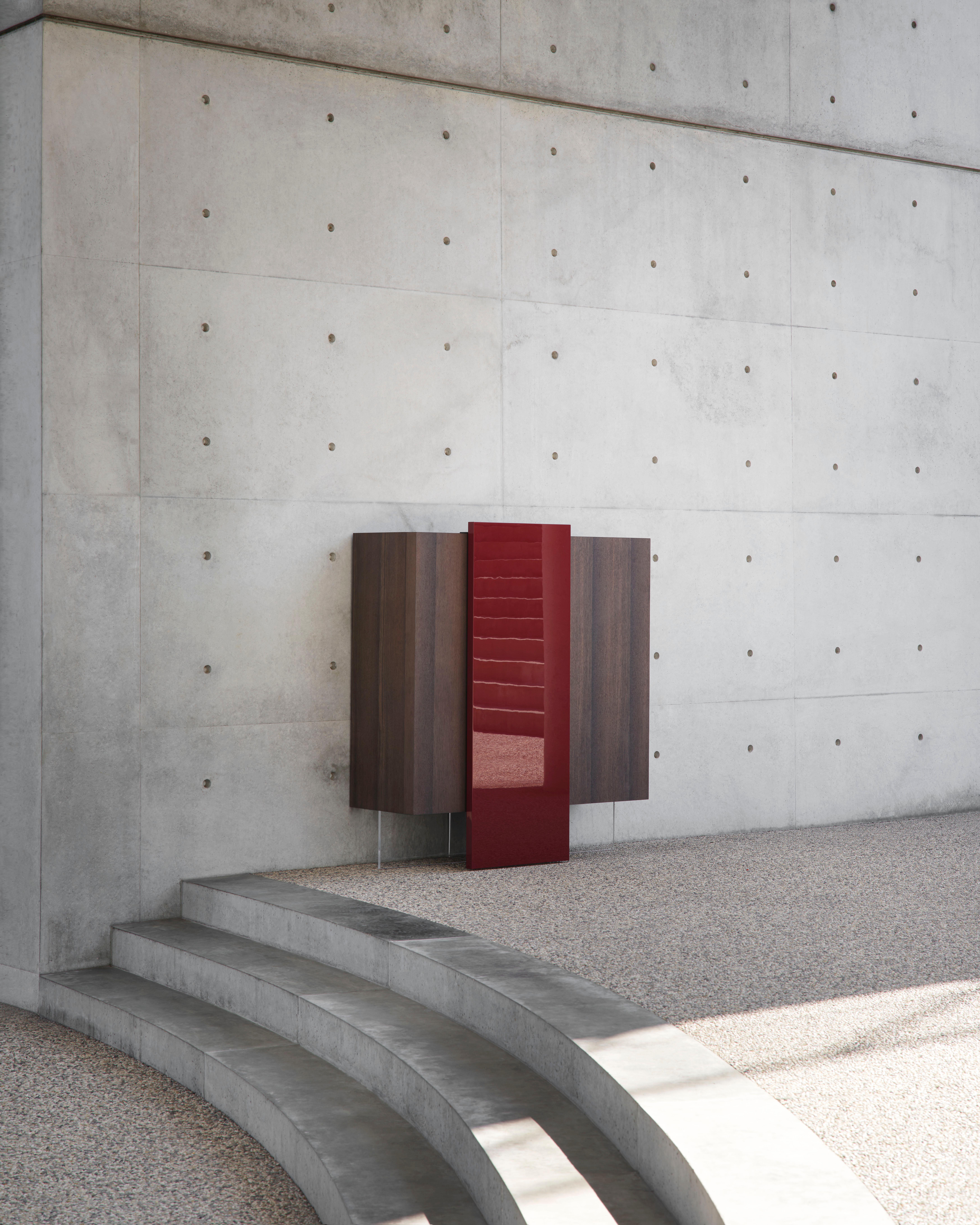 Acerbis Alterego A Version Sideboards in mattem Burgunderrot und glänzenden ziegelroten Türen (21. Jahrhundert und zeitgenössisch) im Angebot