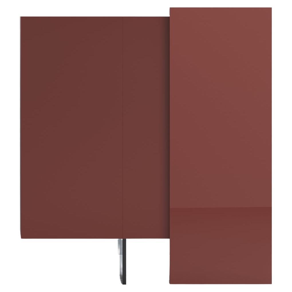 Acerbis Alterego B Version Sideboards in Glossy Burgundy & Glossy Brick Red Door For Sale
