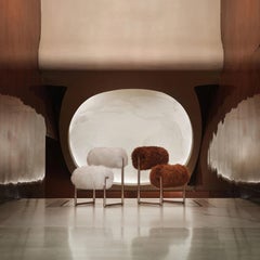 Poltrona Acerbis DuePiù in ruggine di Nanda Vigo