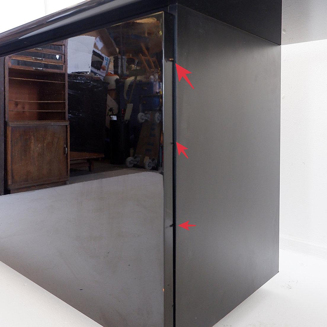 Credenza laccata nera Acerbis - Serie Sheraton anni '80 3