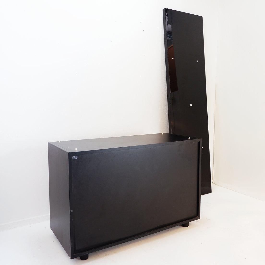 Credenza laccata nera Acerbis - Serie Sheraton anni '80 8