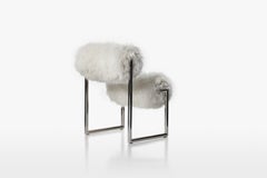 Acerbis Due Più with Mongolia goat fur Lounge Chair by Nanda Vigo