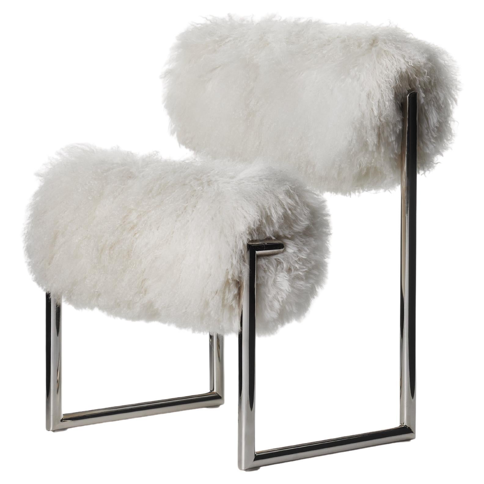 Acerbis Due Più mit mongolischem Ziegenfell Lounge Chair von Nanda Vigo