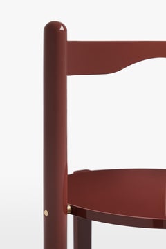 Acerbis Florian Multilevel Table in Glossy Lacquered Brick Red Frame