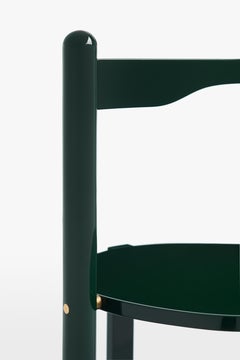 Acerbis Florian Multilevel Table in Glossy Lacquered Dark Green Frame