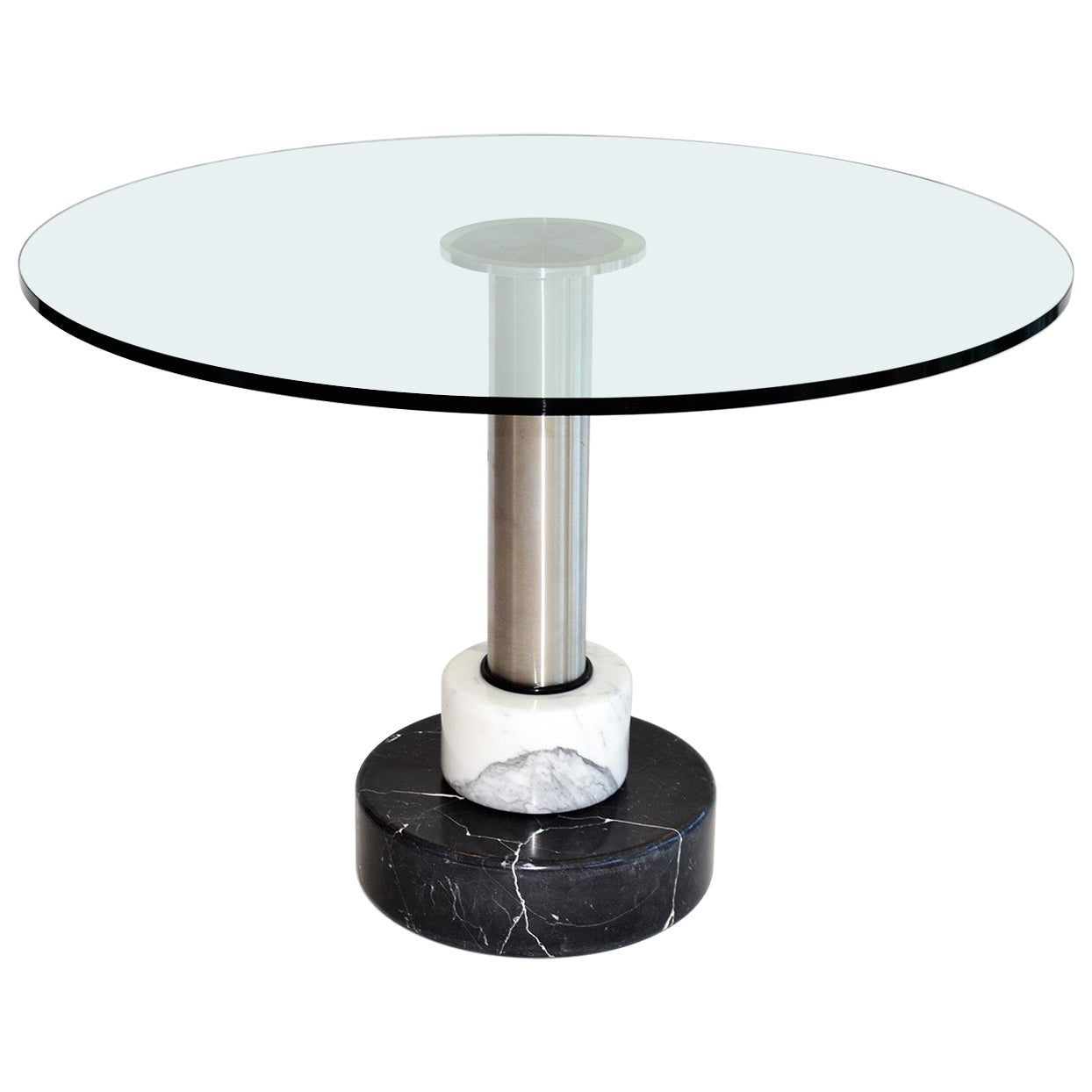 Acerbis 'I Menhir' Marble and Glass Dining Table by Acerbis and Stoppino, 1990's
