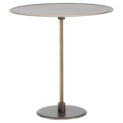 Acerbis Großer Gong-Beistelltisch mit Platte aus matter Bronze und Gestell aus gebürstetem Messing