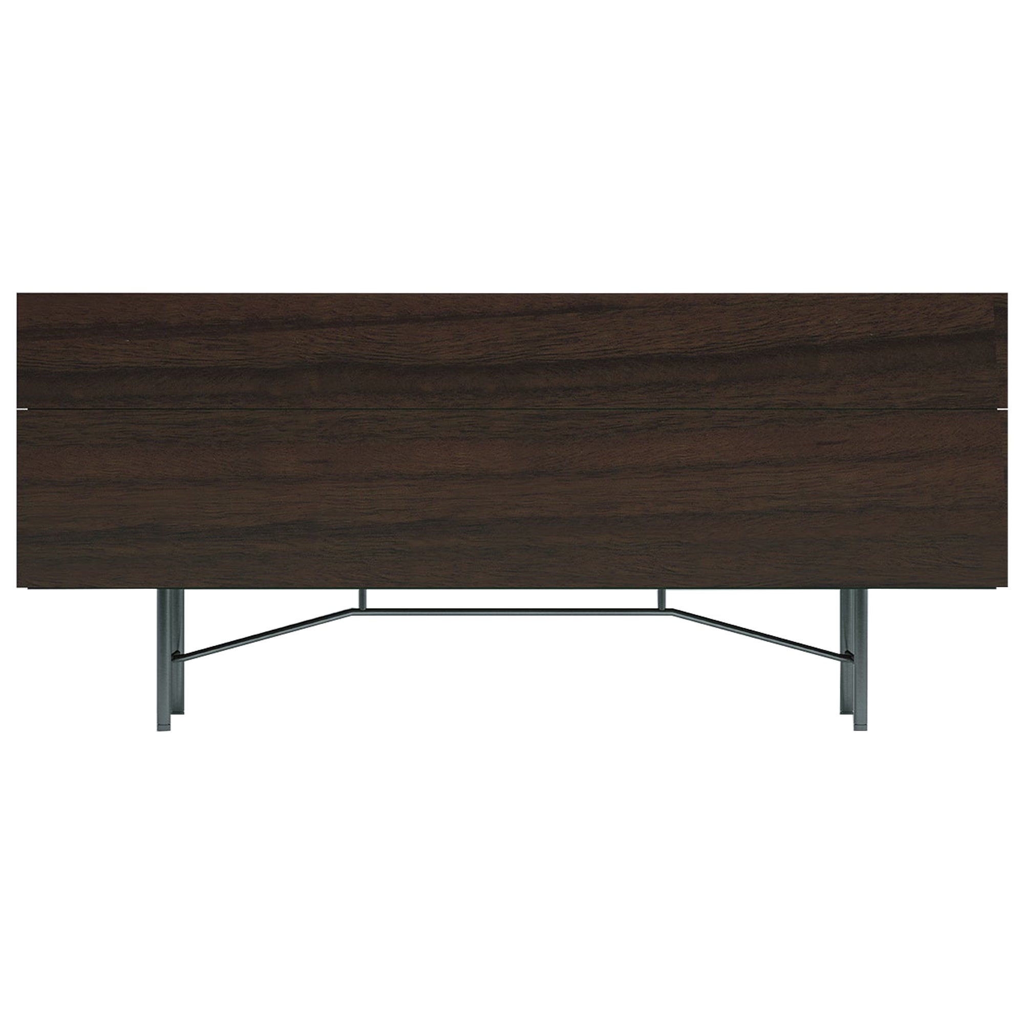Acerbis Großes Grand Buffet Sideboard aus schwarzem Eukalyptusholz mit grauem Rahmen im Angebot