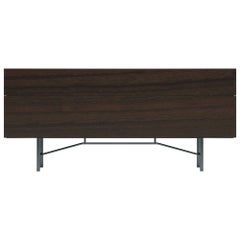 Acerbis Großes Grand Buffet Sideboard aus schwarzem Eukalyptusholz mit grauem Rahmen