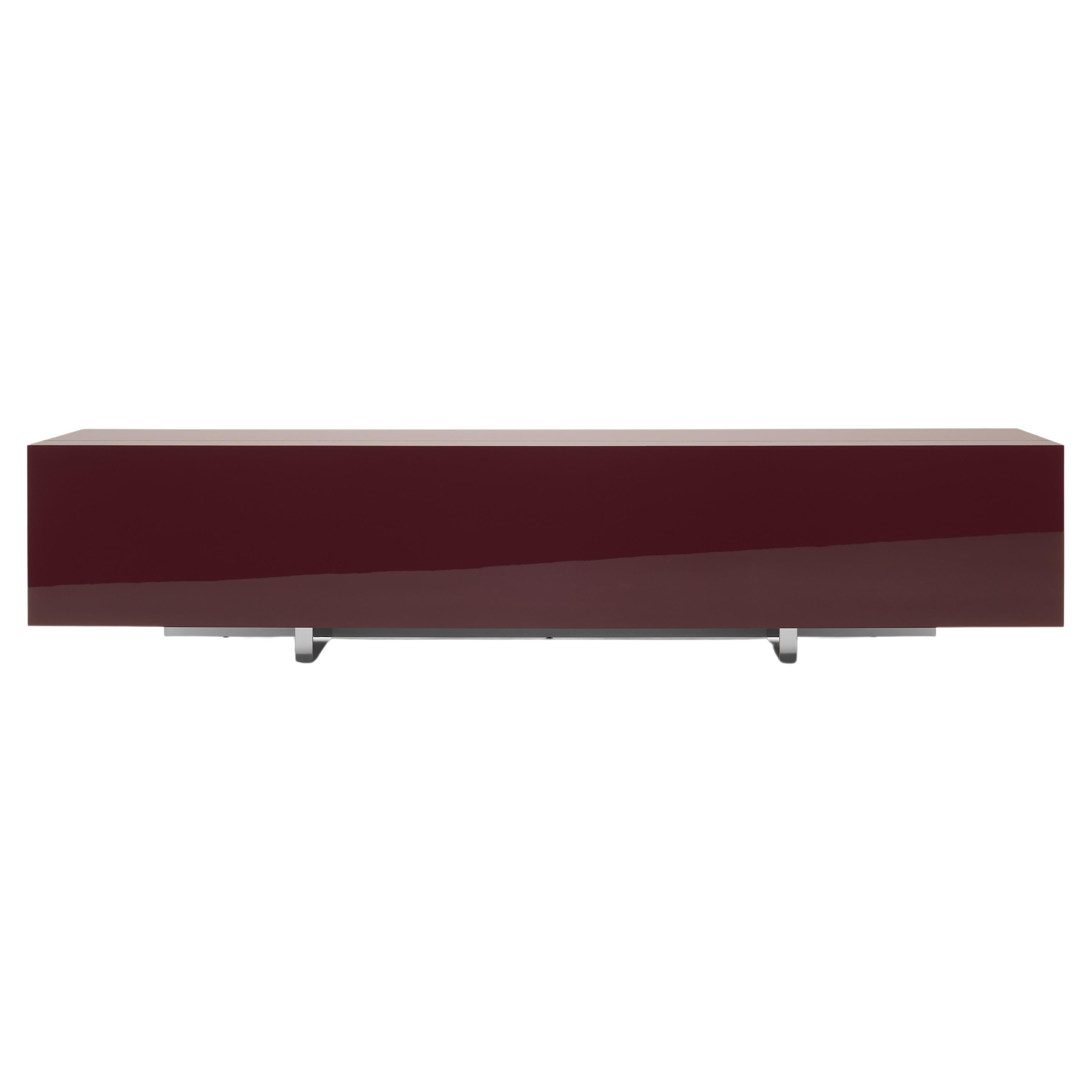 Acerbis Ludwig Large Sideboards in Burgundy Glossy Lacquered Top with Doors