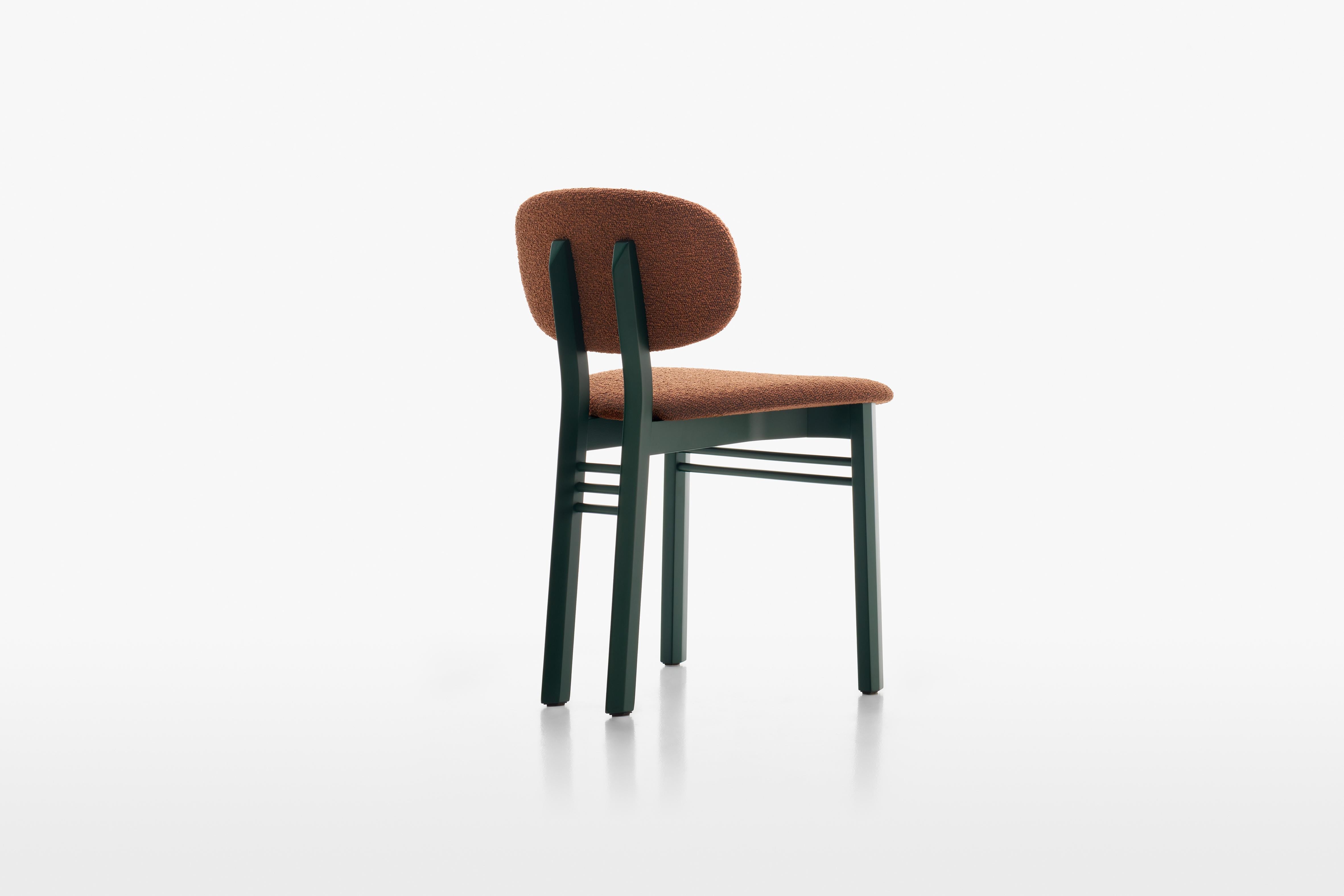 Acerbis Med Chair avec assise tapissée en blanc et structure en frêne teinté en noir en vente 10