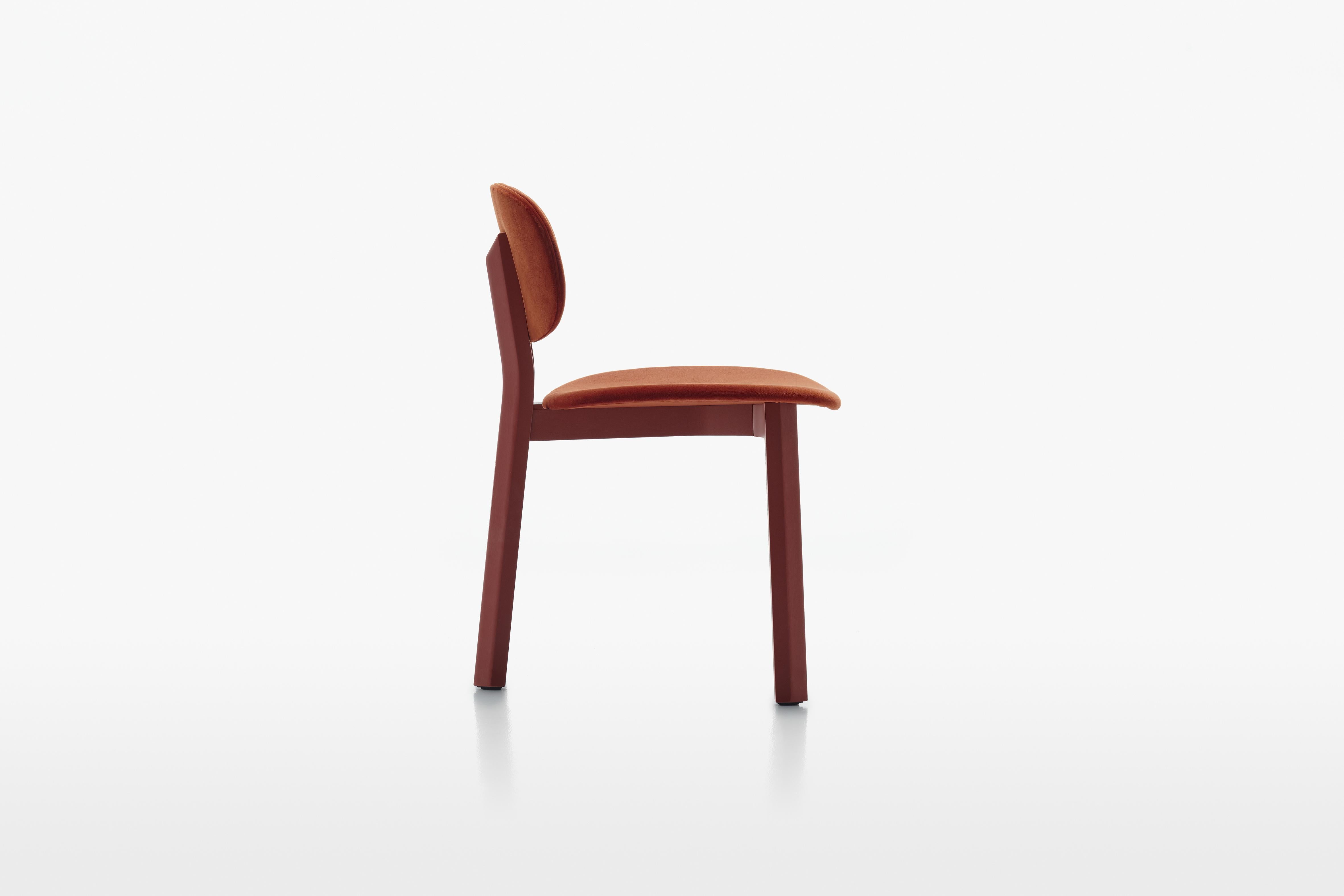 Acerbis Med Chair avec assise tapissée en blanc et structure en frêne teinté en noir en vente 13