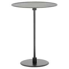Mesa Auxiliar Acerbis Gong Mediana con Tablero Gunmetal Pintado Mate y Estructura