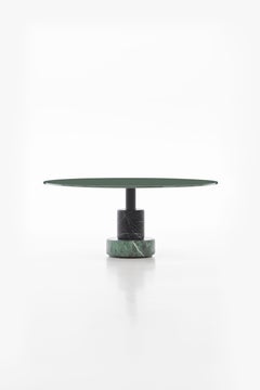Acerbis Medium Menhir Coffee Table in Green/Black Marble Base & Dark Green Top