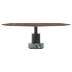 Acerbis Medium Menhir Coffee Table in Green/Black Marble Base & Dark Green Top