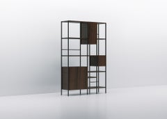 Acerbis Medium Outline Bookcase in Dark Stained Walnut by Giacomo Moor