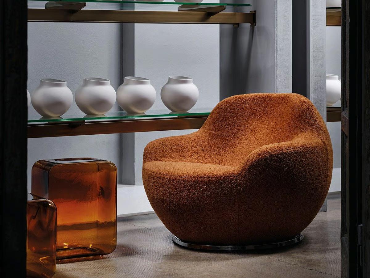 Acerbis Palla Armchair with Pouf by Philippe Malouin Tapicería en venta
