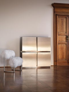 Credenza Acerbis PARIOLI in acciaio e legno di Lodovico Acerbis