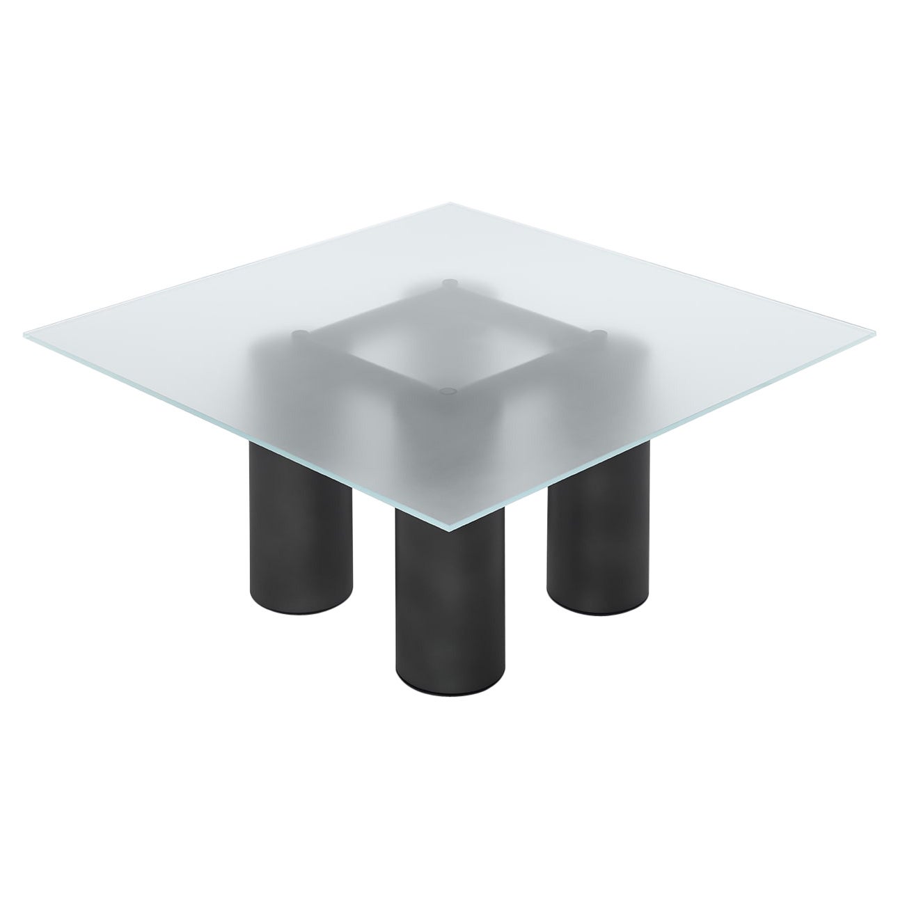 Acerbis Serenissimo Medium Tisch in Transparenter Glasplatte und mattem Rotgusssockel