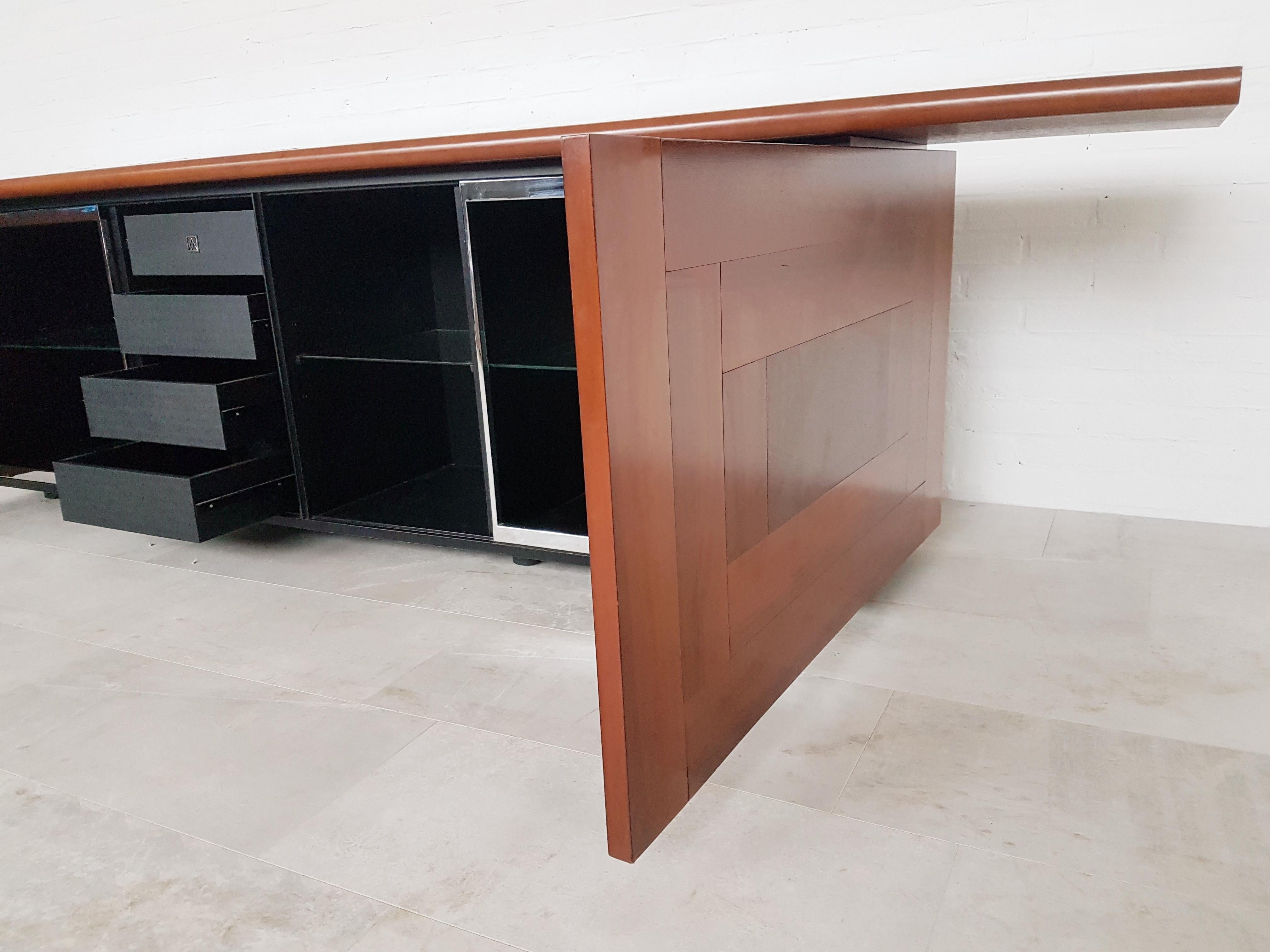 Cherry Acerbis Sheraton Postmodern Sideboard by Giotto Stoppino