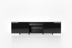 Acerbis Sheraton Sideboards in Black Glossy Lacquered Top with Doors
