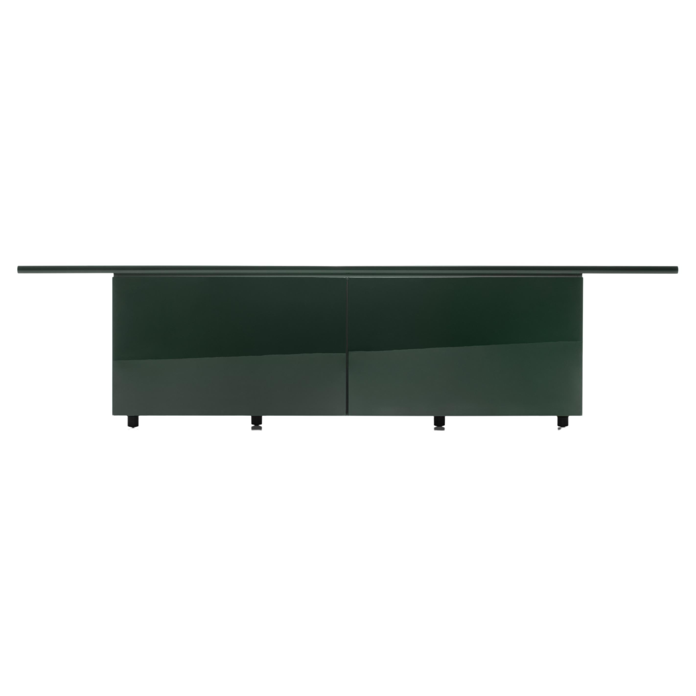 Acerbis Sheraton Sideboards in Black Glossy Lacquered Top with Doors For Sale
