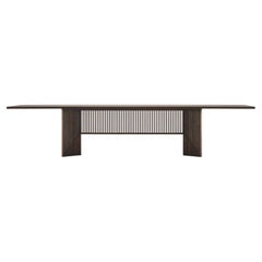 Acerbis Small Maestro Table in Dark Stained Walnut by Gianfranco Frattini