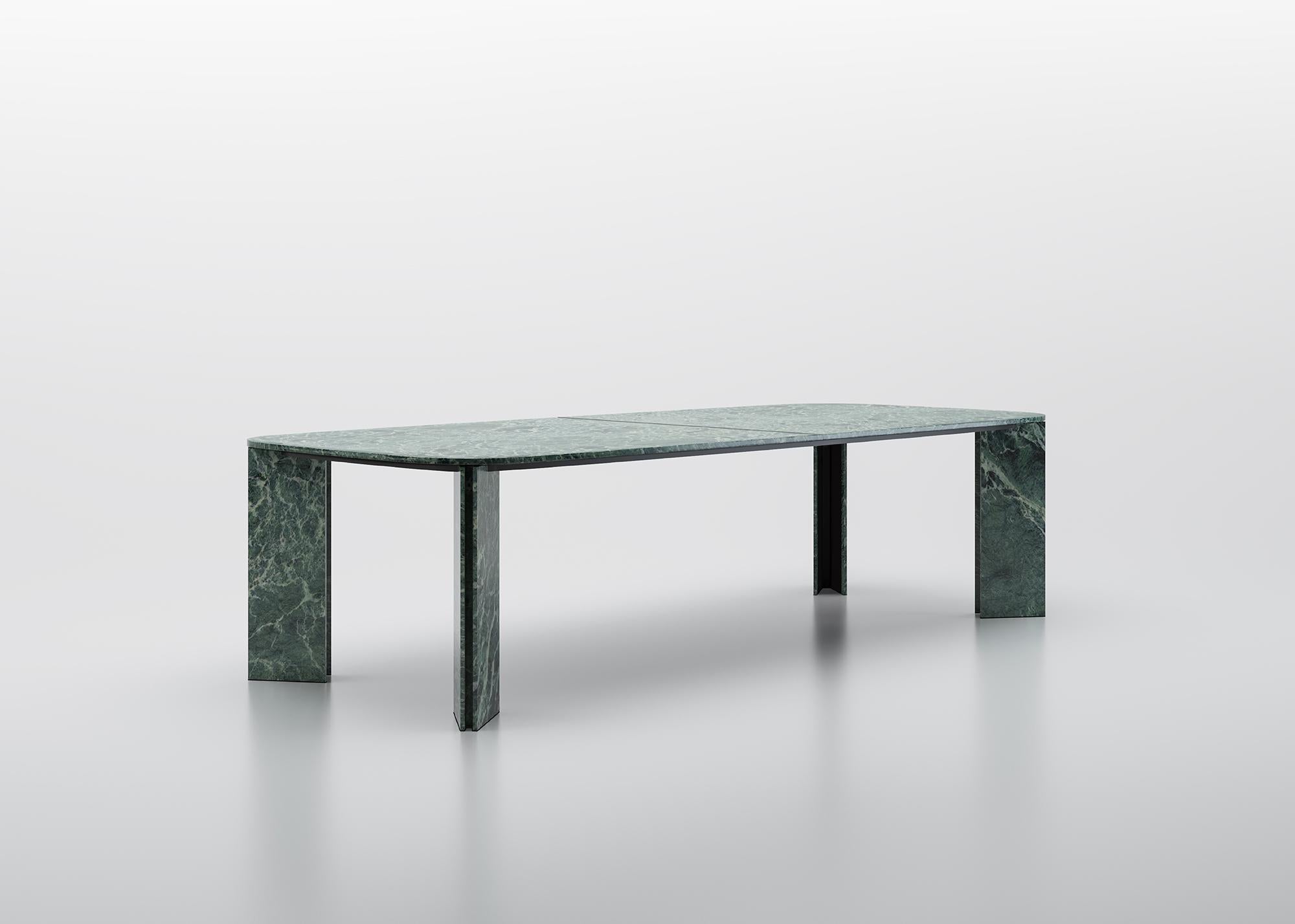Contemporary Acerbis Small Maxwell Rectangle Table in Matt Alpi Green Marble For Sale