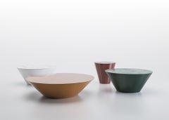 Table de cocktail Acerbis Small Pond avec base en sable et plateau en verre blanc