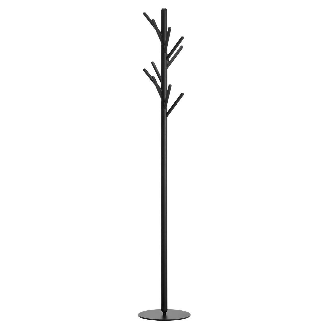 Acerbis Spiros Coat Rack/Stand in Black Stained Ash Wood with Metal Base For Sale