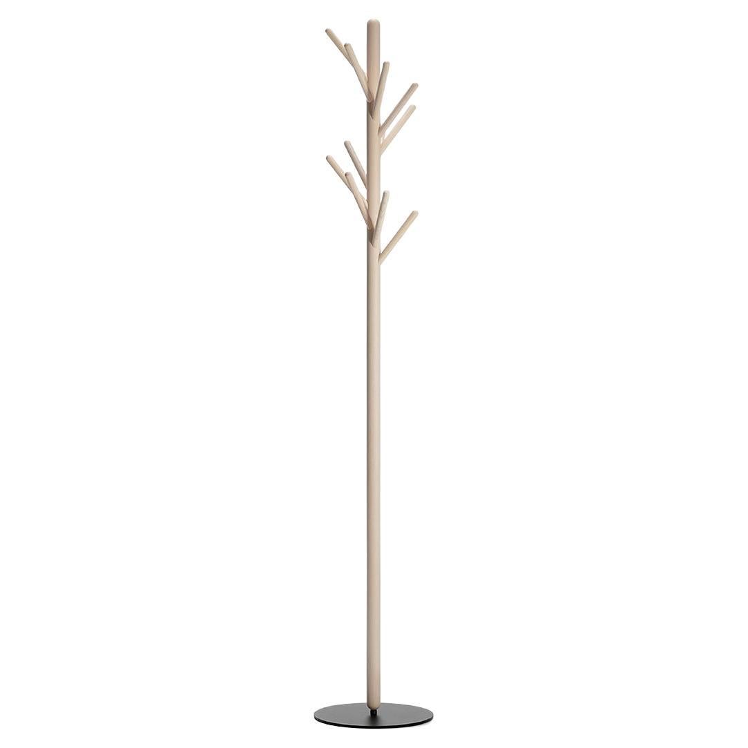 Acerbis Spiros Coat Rack/Stand in Natural Ash Wood with Metal Base For Sale