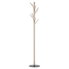 Acerbis Spiros Coat Rack/Stand in Natural Ash Wood with Metal Base