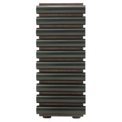 Acerbis Storet Drawers Dresser in Dark Stained Walnut and Black Glossy Lacquered
