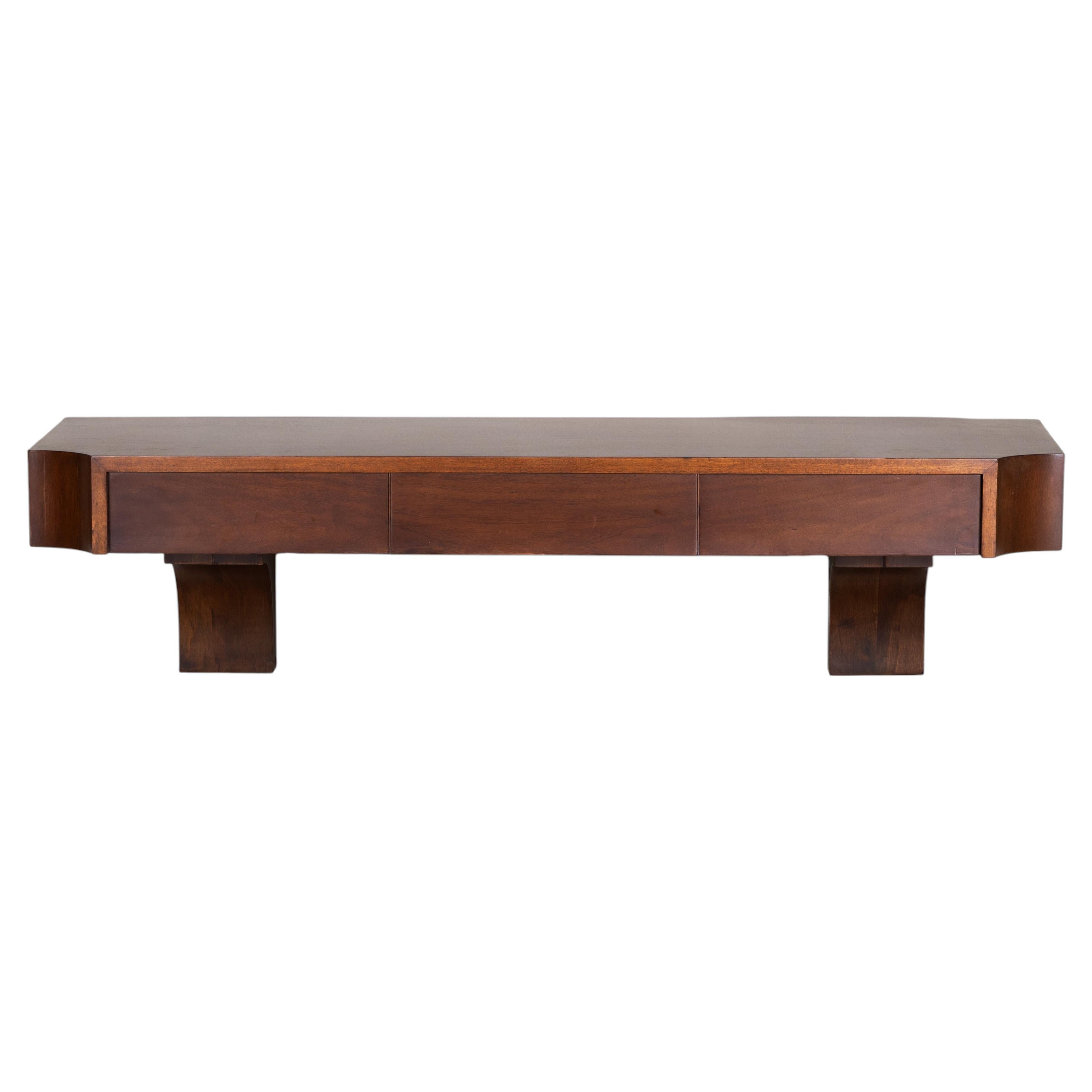 Console sospesa in legno Acerbis, 1970