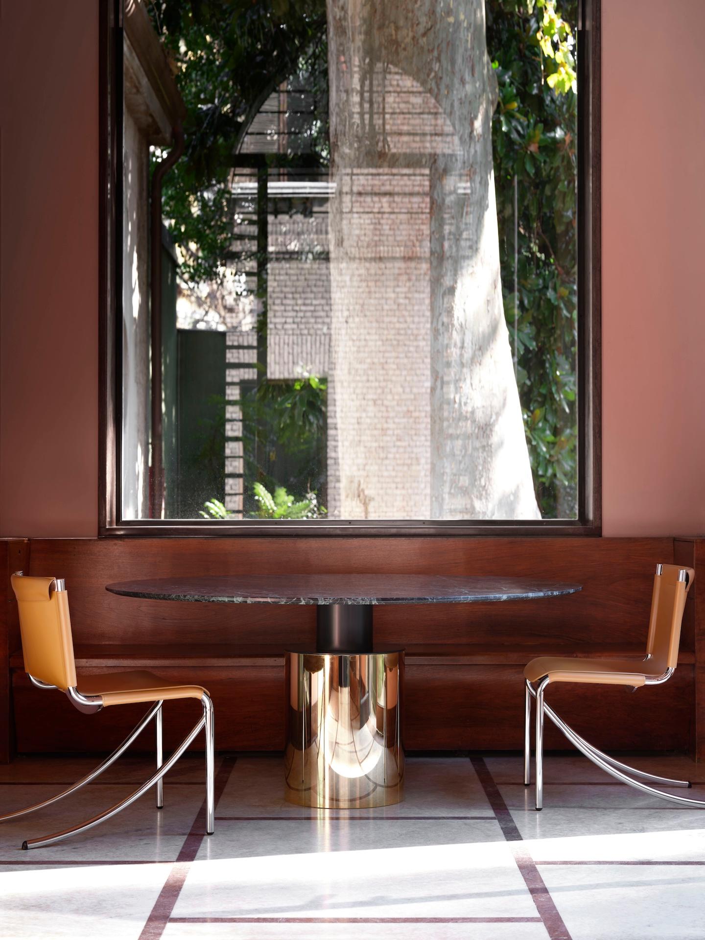 Mesa Creso Travertino Acerbis de  Lella y Massimo Vignelli en venta 5