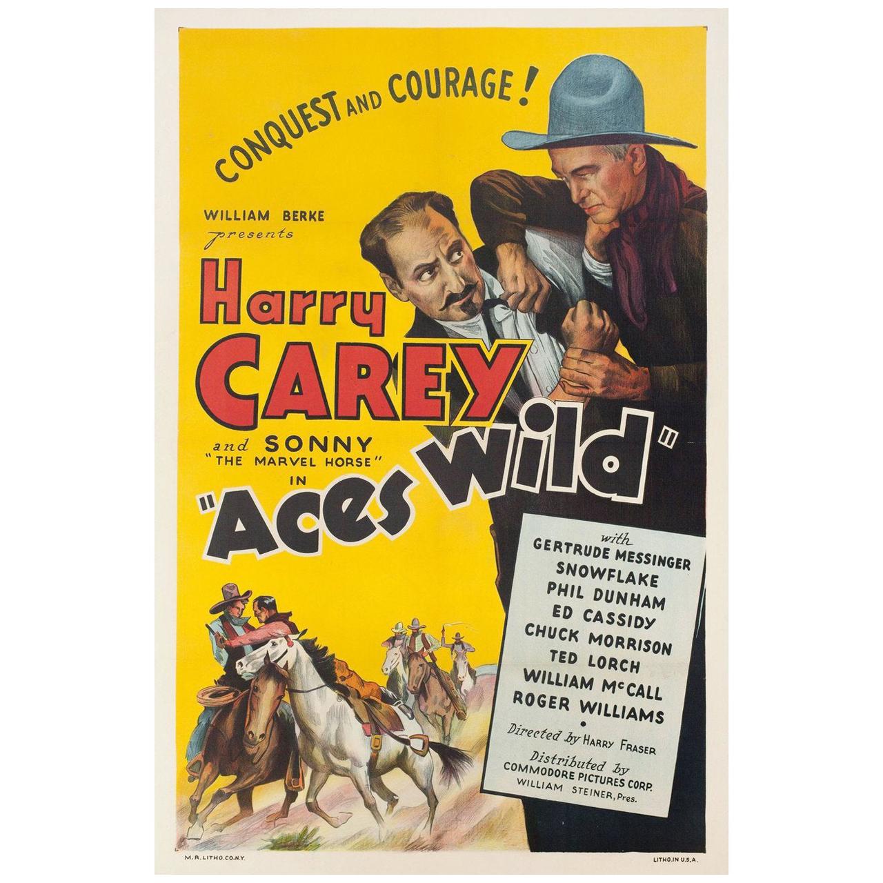 "Aces Wild" R1948 Affiche de film américaine à une feuille
