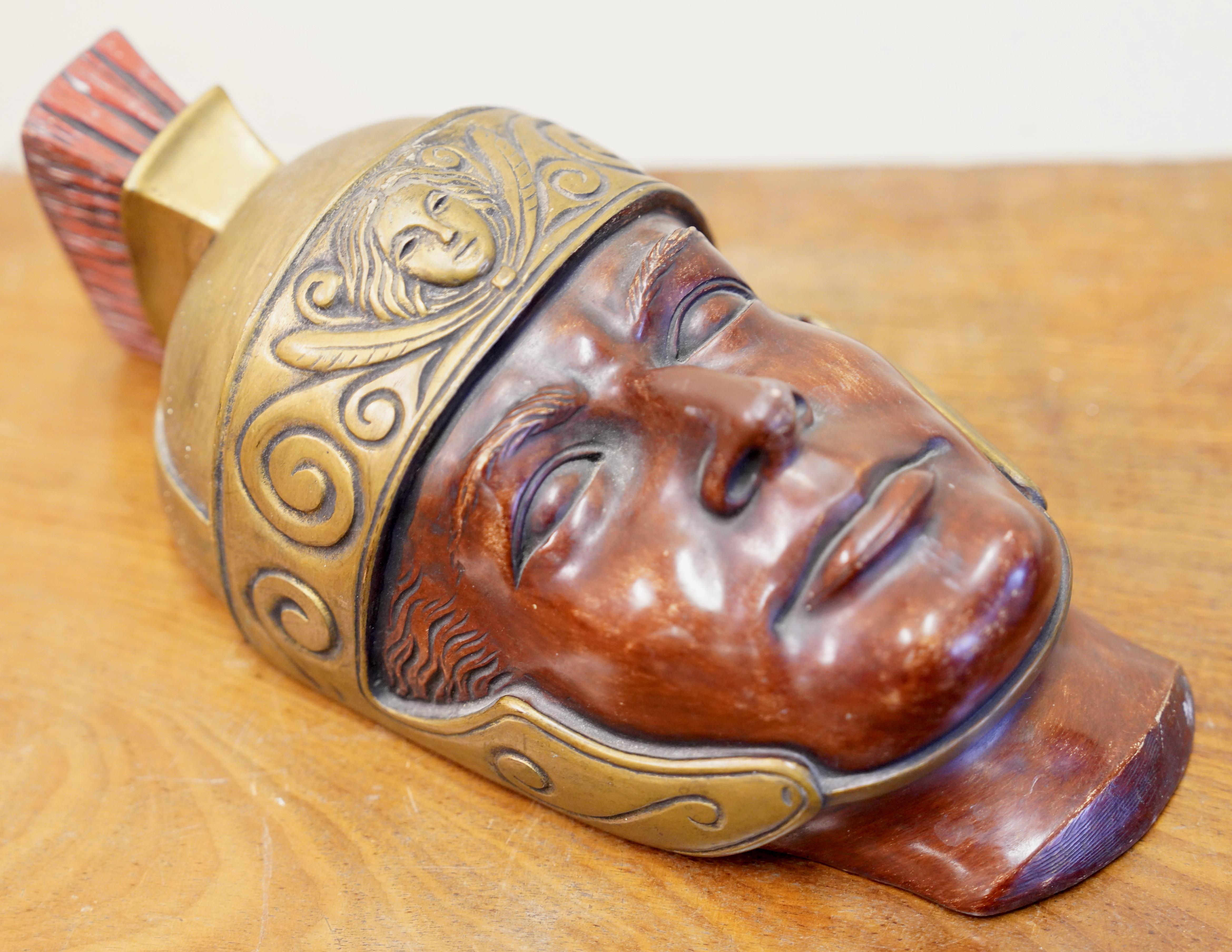 Achatit Ceramic Roman Soldier Wall Mask Inspired by William Wyler`s 