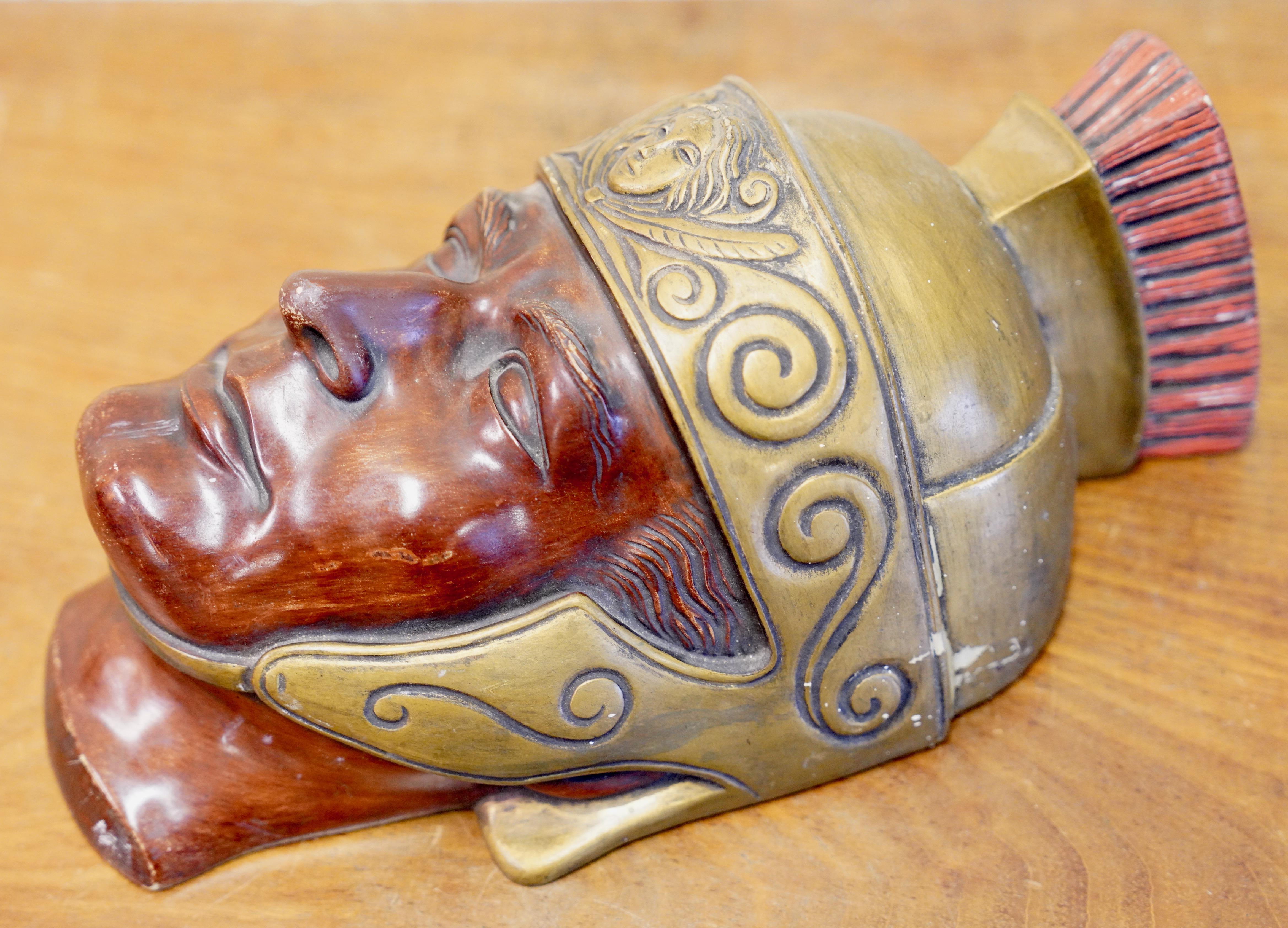 Achatit Ceramic Roman Soldier Wall Mask Inspired by William Wyler`s 