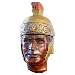 Vintage Achatit Ceramic Roman Soldier Wall Mask Inspired by William Wyler`s "Ben Hur"