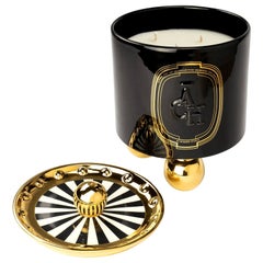 Candela di lusso profumata Bois Oud, portacandele in ceramica nera fragranza naturale