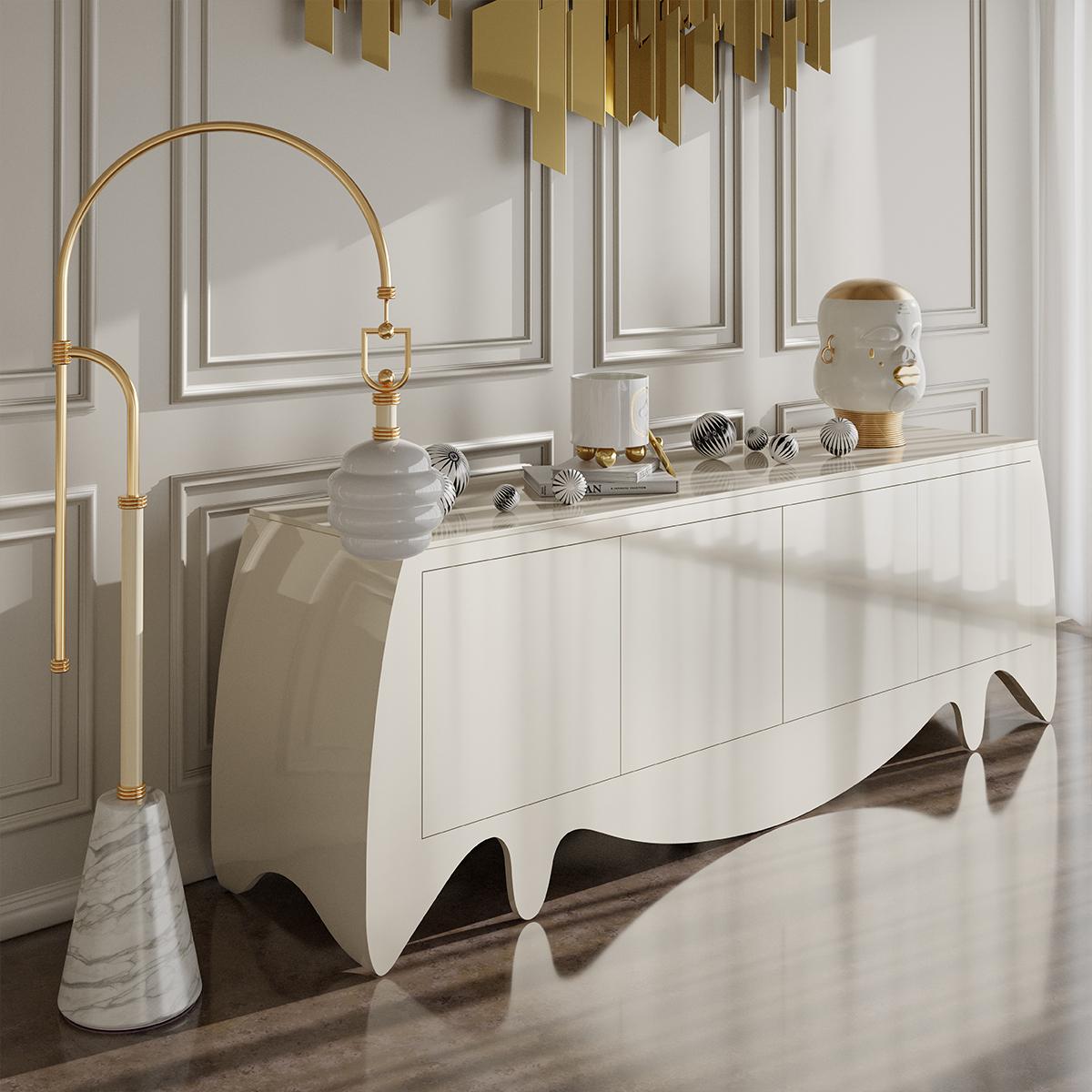 Chandelier Fig ambré, bougeoir en céramique blanche parfum naturel, en stock en vente 5