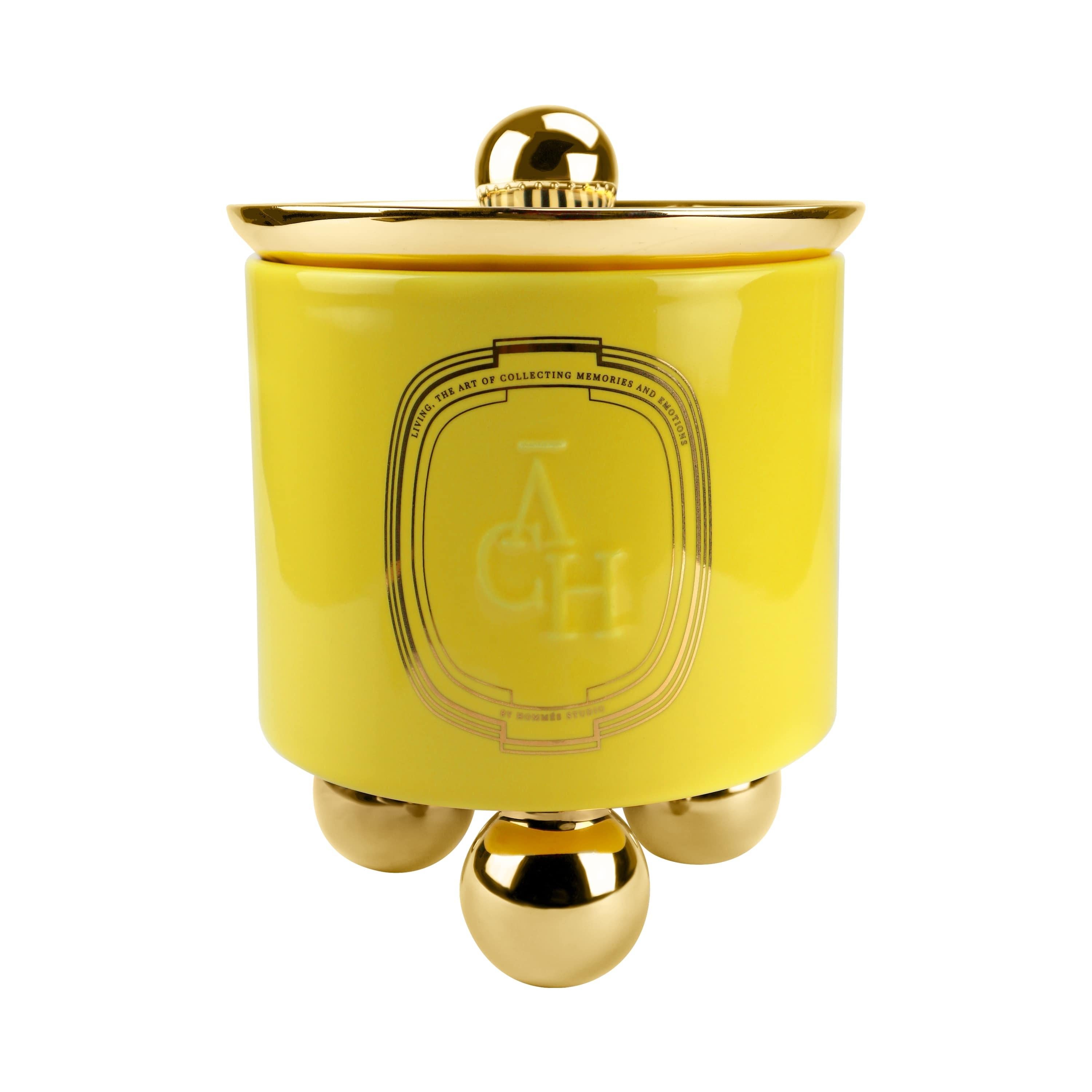 Candle Fig Amber Scented, Yellow Ceramic Candleholder Natural Fragrance, In Stock

Achi candle releases a hypnotic perfume adding extra value to a space thanks to its eye-catching container design. The natural composition of scents promises to