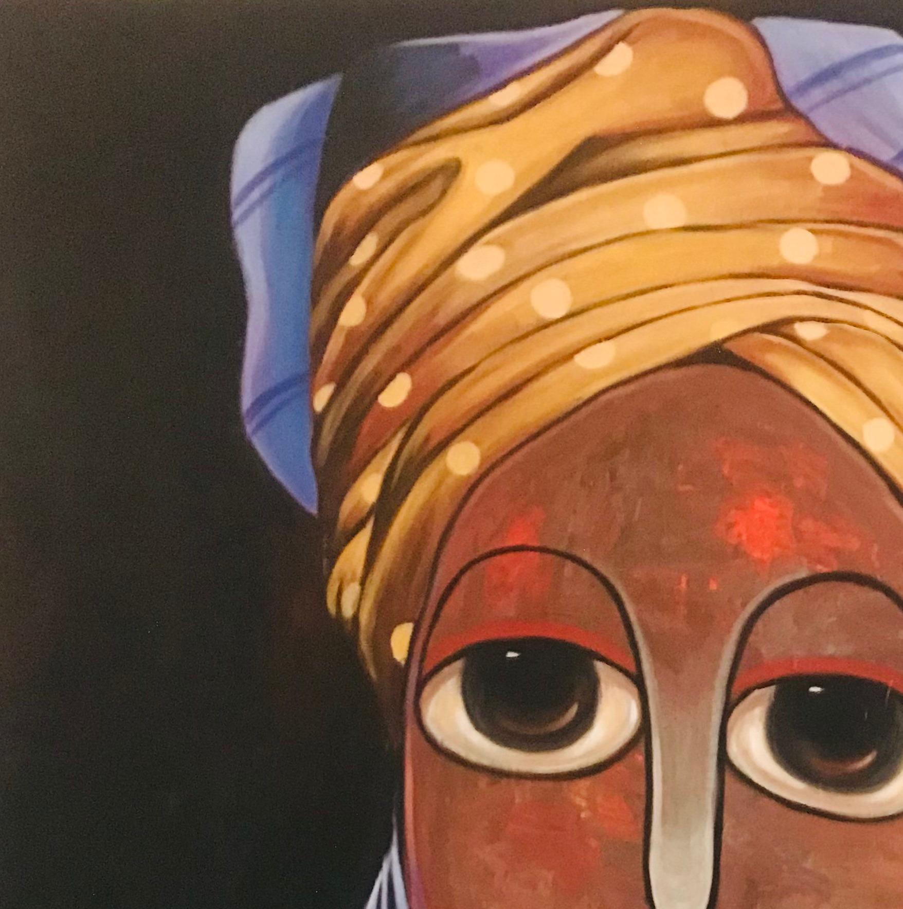 Aisha - Siglo XXI, Contemporáneo, Figurativo. Neoexpresionismo, África, Mujeres - Painting de Achike Miracle Anayo