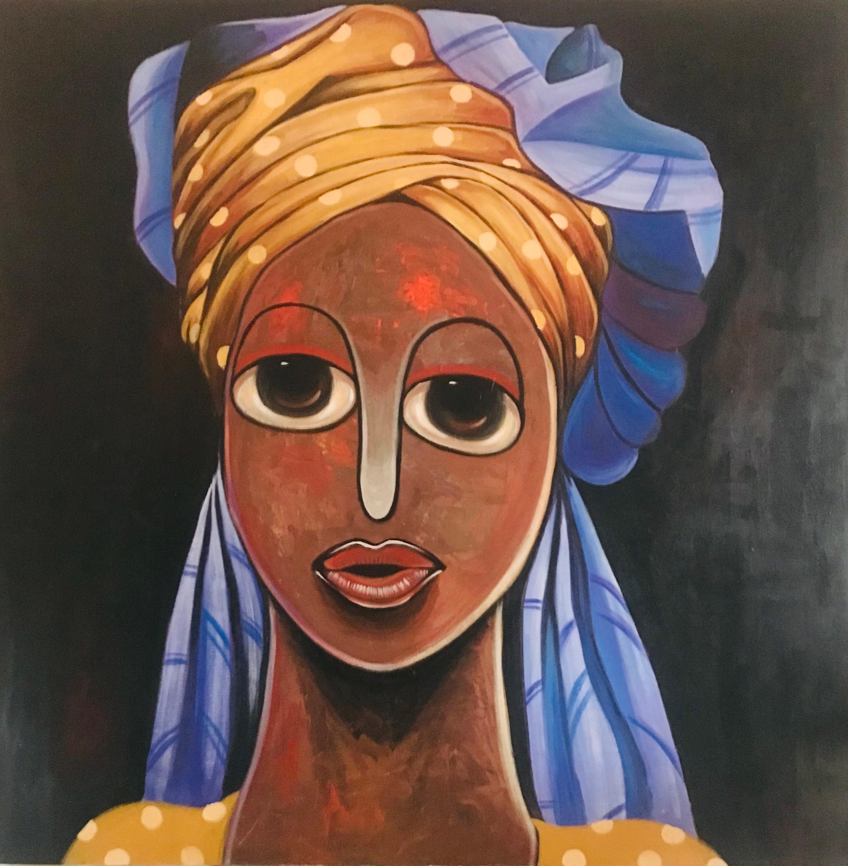 Interior Painting de Achike Miracle Anayo - Aisha - Siglo XXI, Contemporáneo, Figurativo. Neoexpresionismo, África, Mujeres