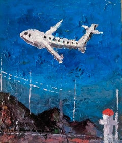 Blue Sky - 21st Century, Contemporary, Abstract Expressionism, Modern, Interior