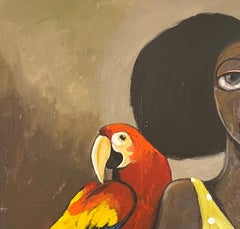 Companionship -21st Century, Contemporary, Figurative, Women, Birds, Interior