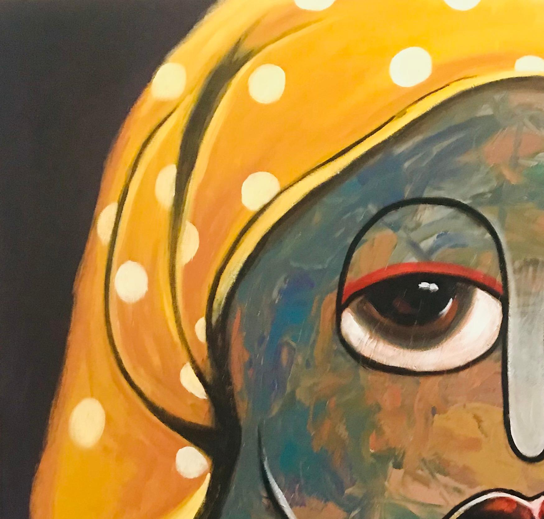 Halima -21° secolo, contemporaneo, figurativo. Neoespressionismo, donne, volti - Painting di Achike Miracle Anayo
