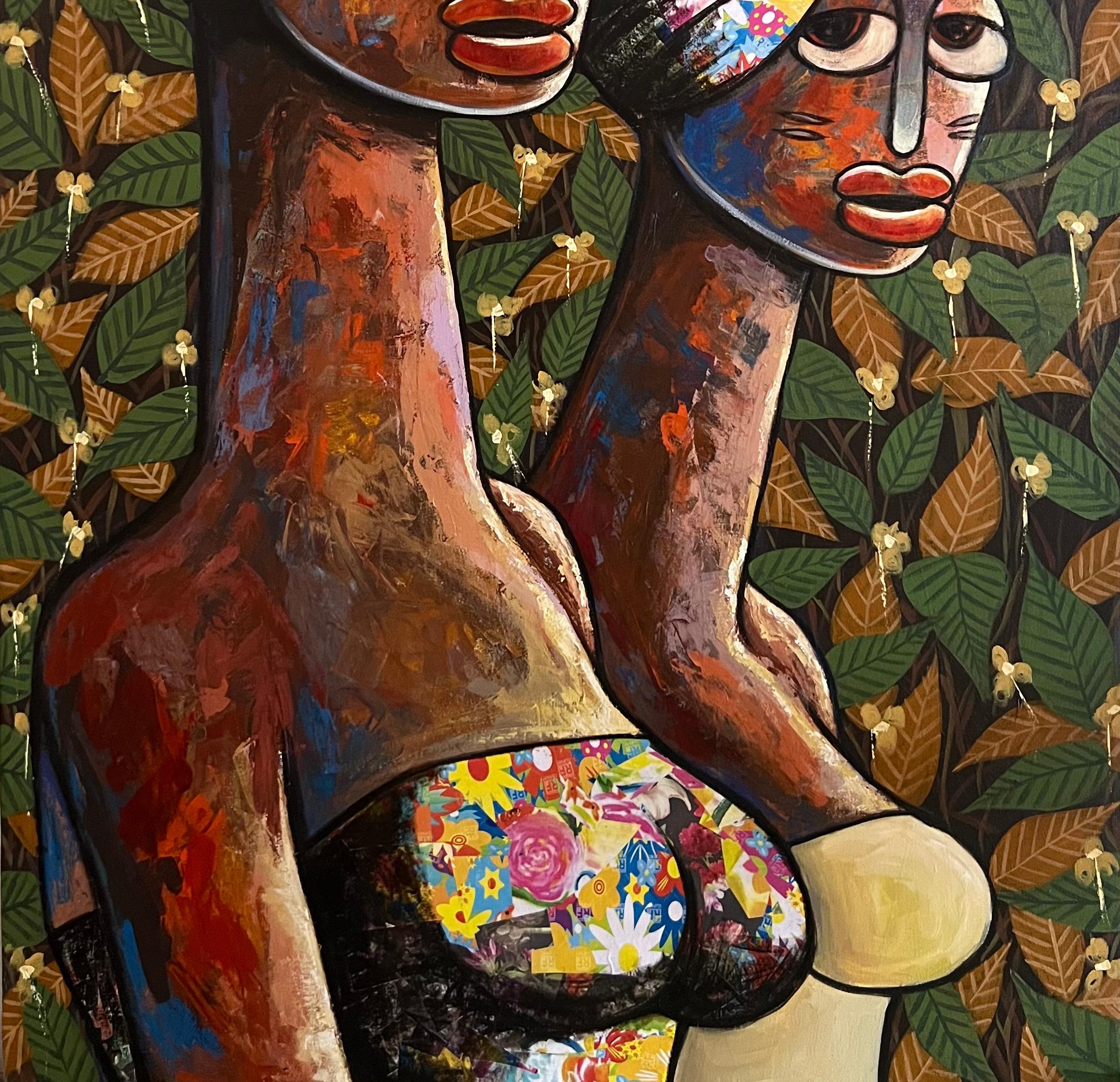 Doncella - Siglo XXI, Contemporáneo, Figurativo. Neoexpresionismo, Mujeres, Rostros - Painting Expresionista de Achike Miracle Anayo